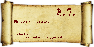 Mravik Tessza névjegykártya